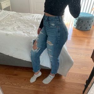American Eagle Ripped Mom Jeans